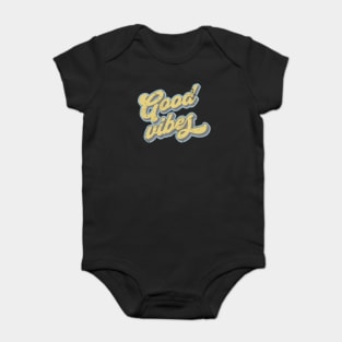 Good Vibes" Retro Font Tee with Vintage Yellow, Gray, and Baby Blue Outlines Baby Bodysuit